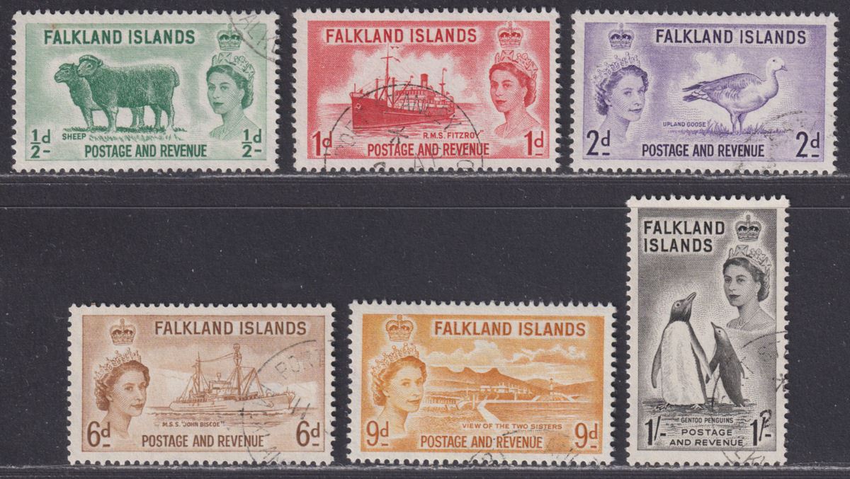 Falkland Islands 1955-57 Queen Elizabeth II Set Used SG187-192 cat £26