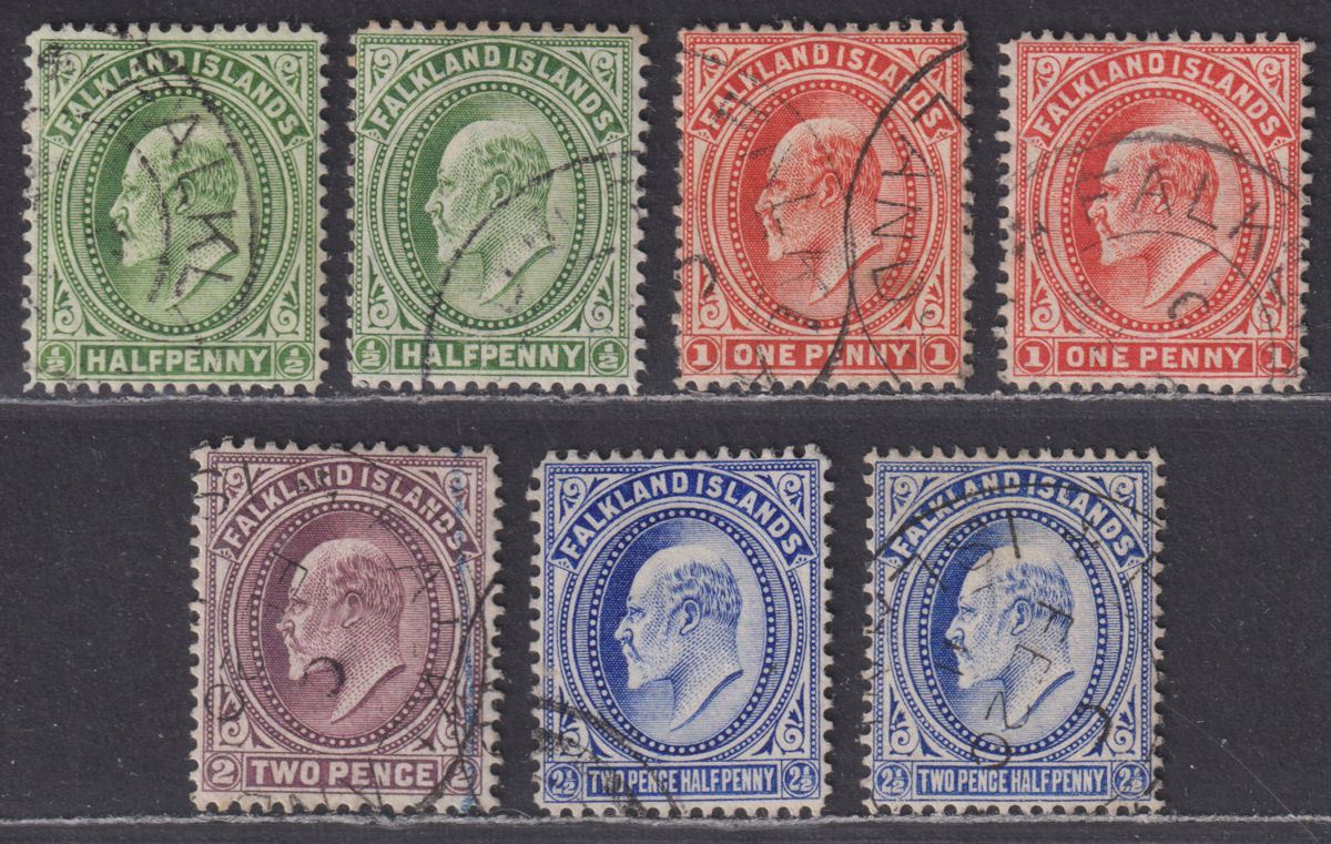 Falkland Islands 1904 King Edward VII Set to 2½d Used SG43-46