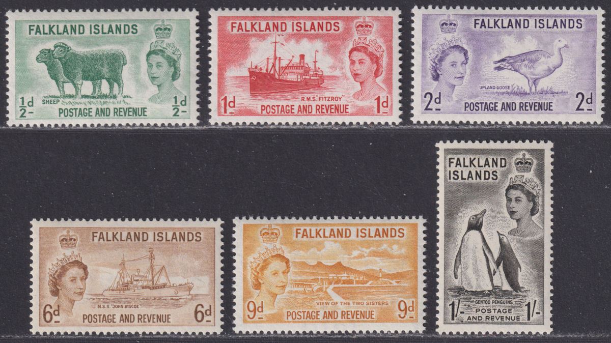 Falkland Islands 1955-57 Queen Elizabeth II Set Mint SG187-192 cat £50