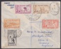 Falkland Islands 1952 KGVI Part Set to 1sh3d Cover w FIRST OVERSEAS AIRMAIL Pmk