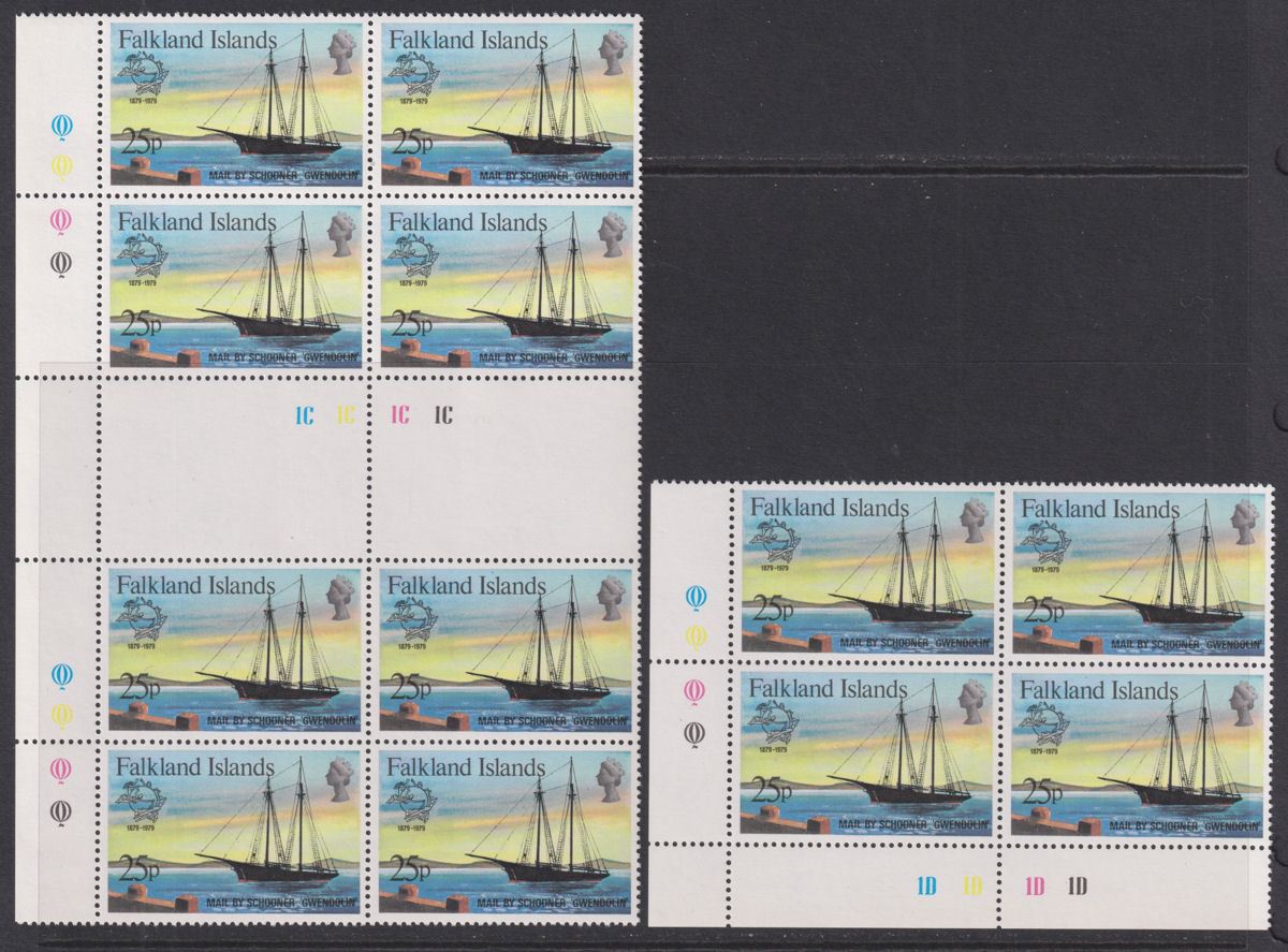 Falkland Islands 1979 QEII Centenary of UPU Membership Block Sets Mint SG368-370
