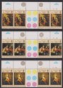 Falkland Islands 1981 QEII Christmas Paintings Gutter P Strip Set Mint SG409-411