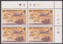 Falkland Islands 1984 QEII Universal Postal Union Congress 22p Plate Block Mint