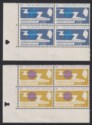 Falkland Islands 1965 QEII ITU Centenary 1d, 2sh Blocks of 4 Mint SG219-220 MNH