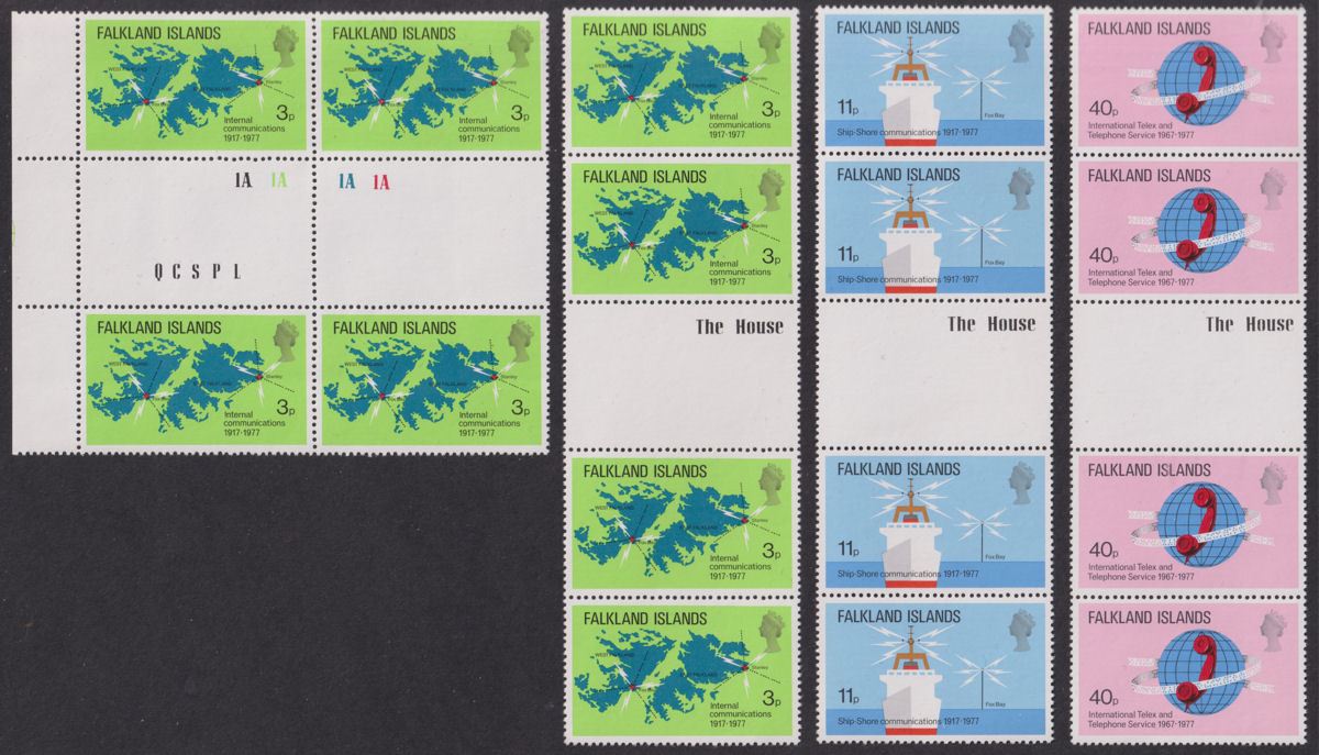 Falkland Islands 1977 QEII Telecommunications Block Set Mint SG328-330