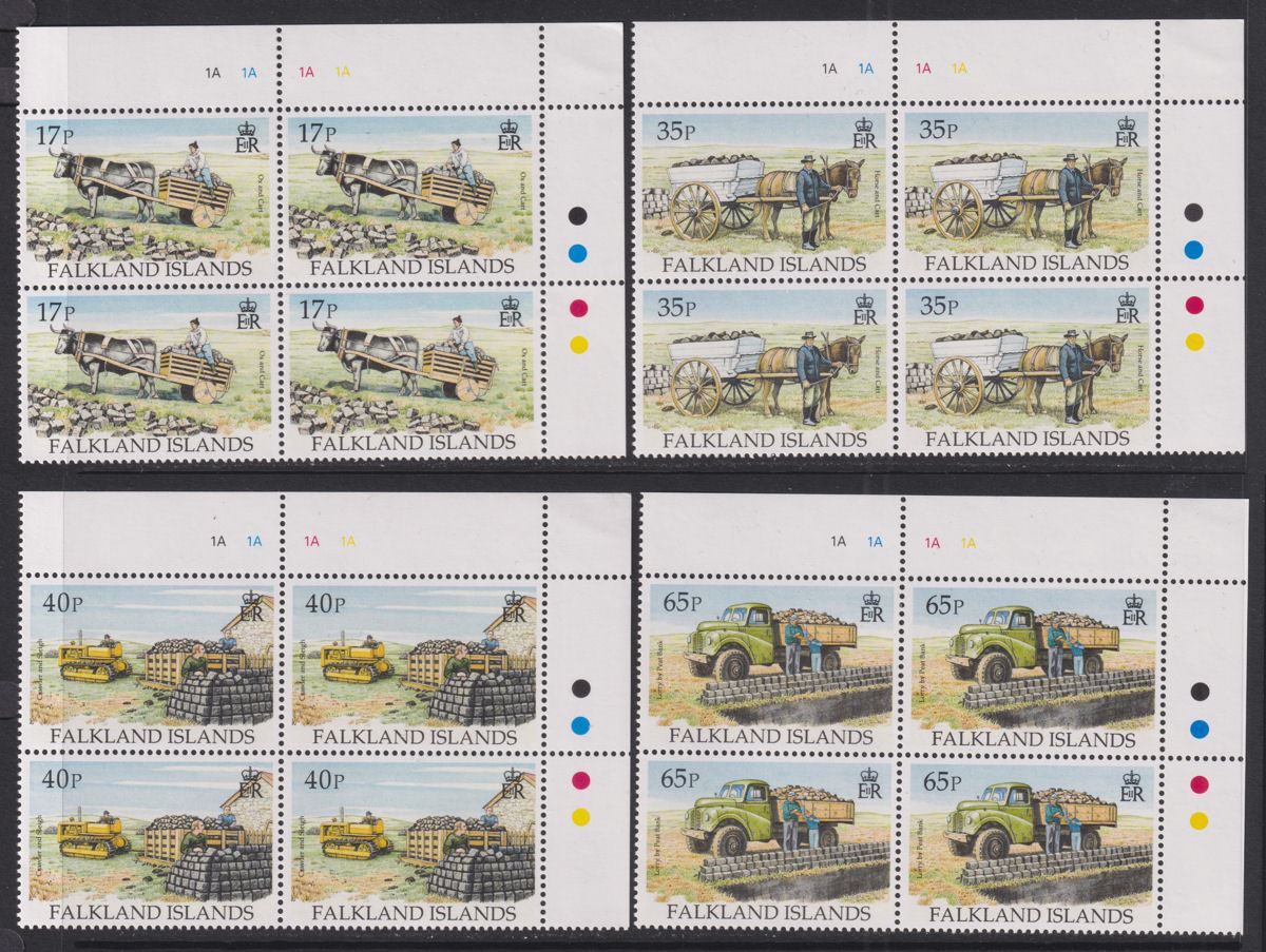 Falkland Islands 1995 QEII Transporting Peat Block Set UM Mint SG742-745