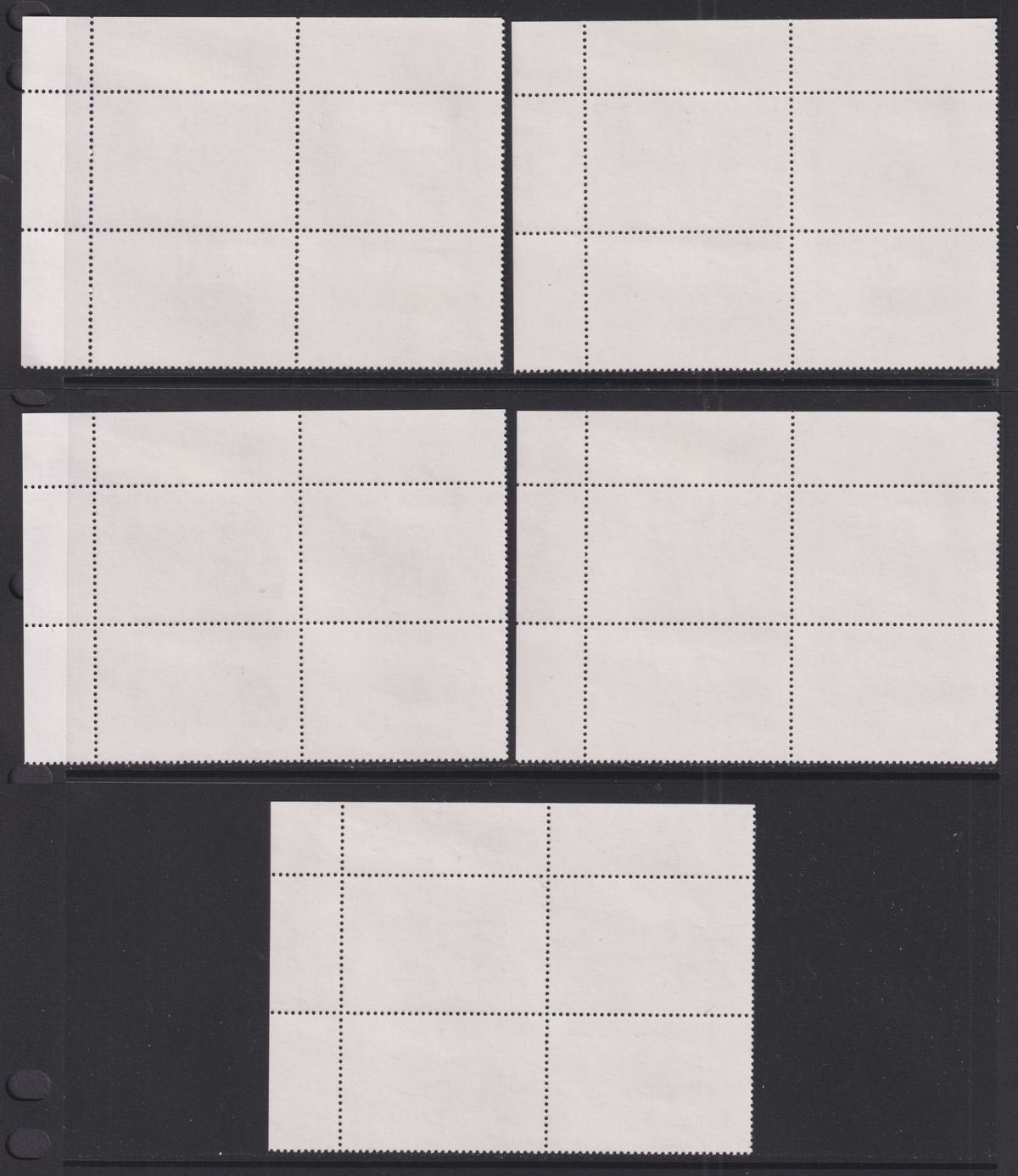 Falkland Islands 1995 QE2 Wild Animals Plate Block Set UM Mint SG752-756