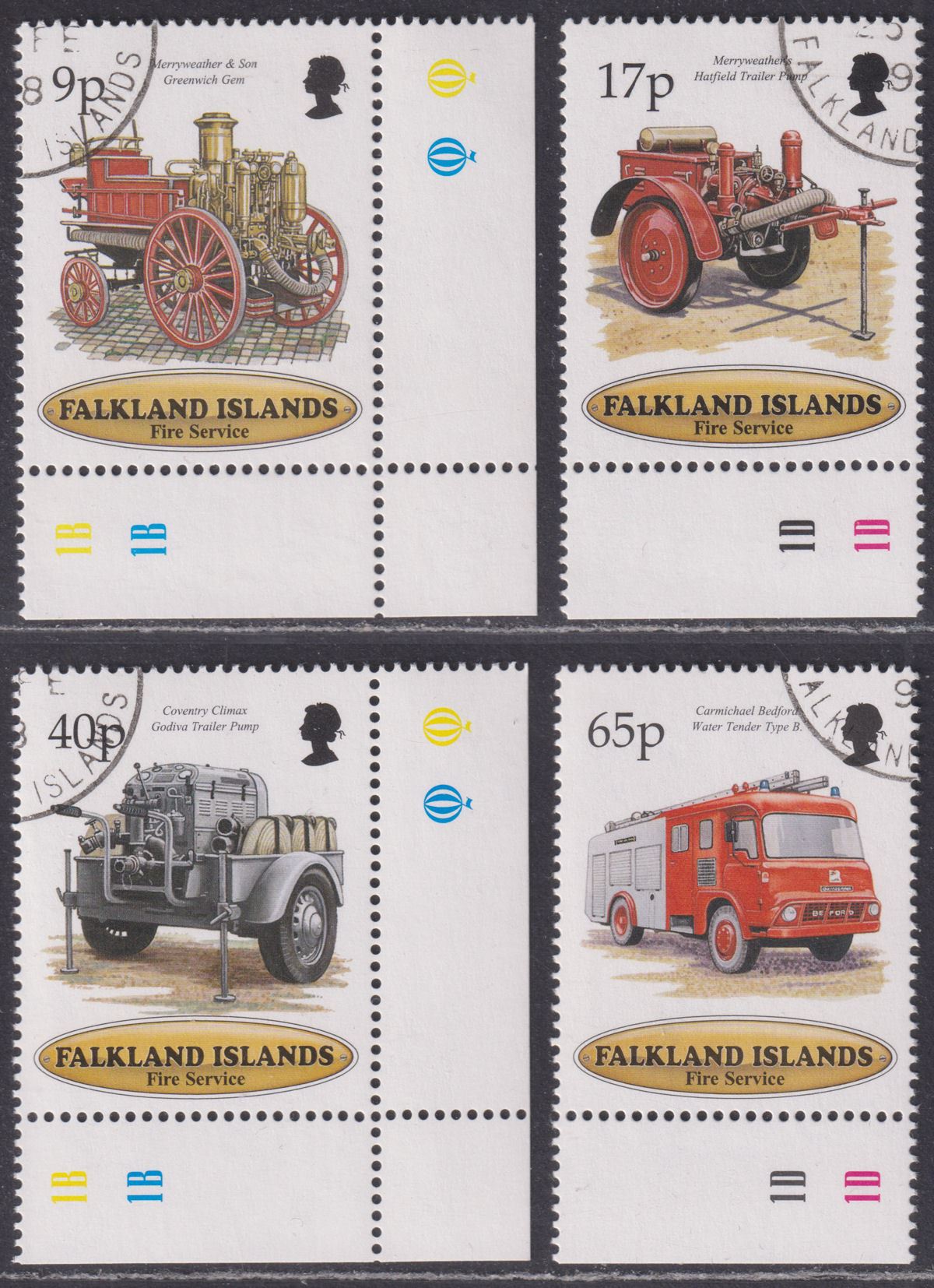 Falkland Islands 1998 QEII Fire Service Centenary Set Used SG799-802 cat £14
