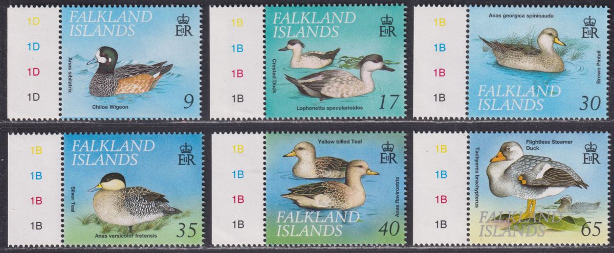 Falkland Islands 1999 QEII Waterfowl Plate Set UM Mint SG848-853 cat £23 Birds