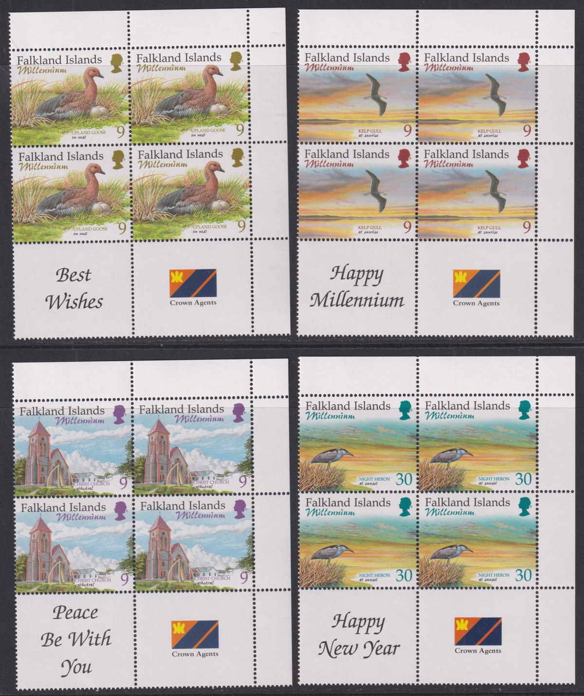 Falkland Islands 1999 QEII New Millennium Set Block Set Mint SG859-864 cat £88