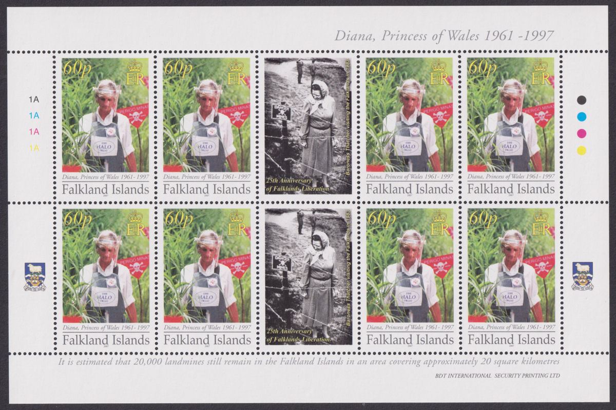 Falkland Islands 2007 10th Death Anniv of Princess Diana Sheetlet Mint SG1082