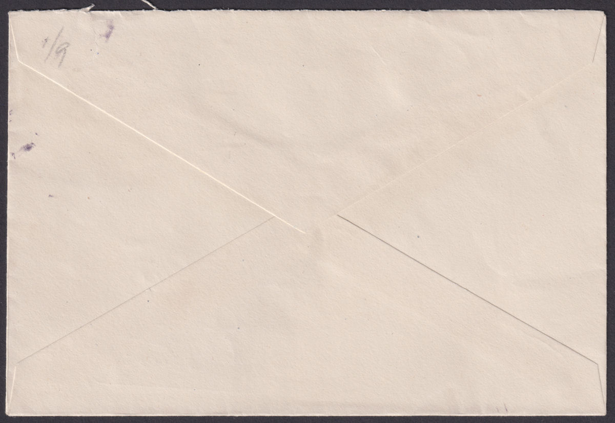 Falkland Islands 1957? QEII 1d Used on Cover to Port Stanley w FOX BAY Postmark
