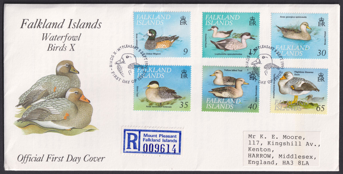 Falkland Islands 1999 QEII Waterfowl Official Regd First Day Cover - Mt Pleasant