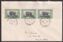 Falkland Islands 1937 KGV Centenary ½d x 3 Used Cover SOUTH GEORGIA Pmk SG Z54
