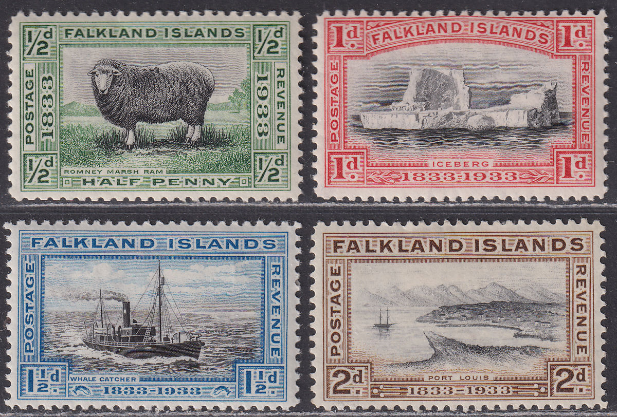 Falkland Islands 1933 KGV Centenary Set to 2d Mint SG127-130 cat £45