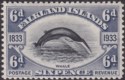 Falkland Islands 1933 KGV Centenary Fin Whale 6d Black + Slate Mint SG133 cat£80