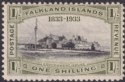 Falkland Islands 1933 KGV Centenary Government House 1sh Mint SG134 c£75 TONES