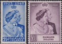 Falkland Islands 1948 KGVI Royal Silver Wedding 2½d £1 Mint SG166-167 cat £90