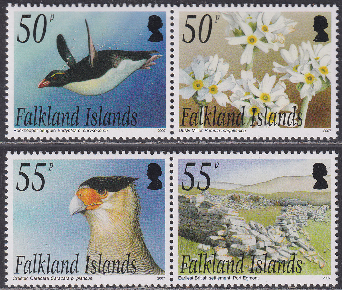 Falkland Islands 2007 QEII Saunders Island Mint UM Set SG1083a-1085a cat £18