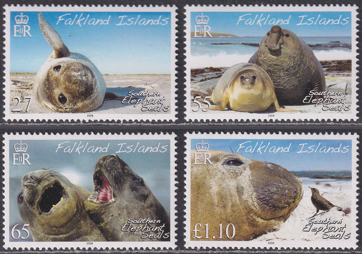 Falkland Islands 2008 QEII Southern Elephant Seals Set UM Mint SG1092-1095