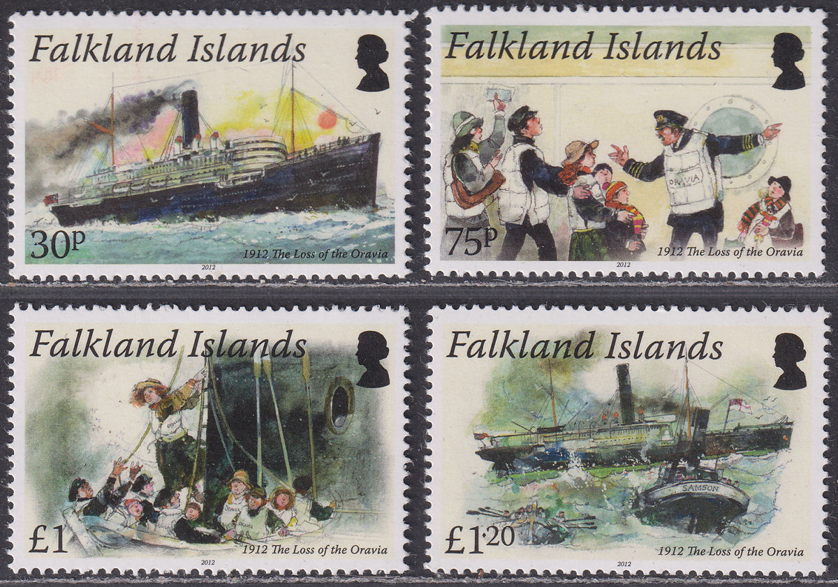 Falkland Islands 2012 QEII Loss of the Oravia Set UM Mint SG1226-1229 cat £13