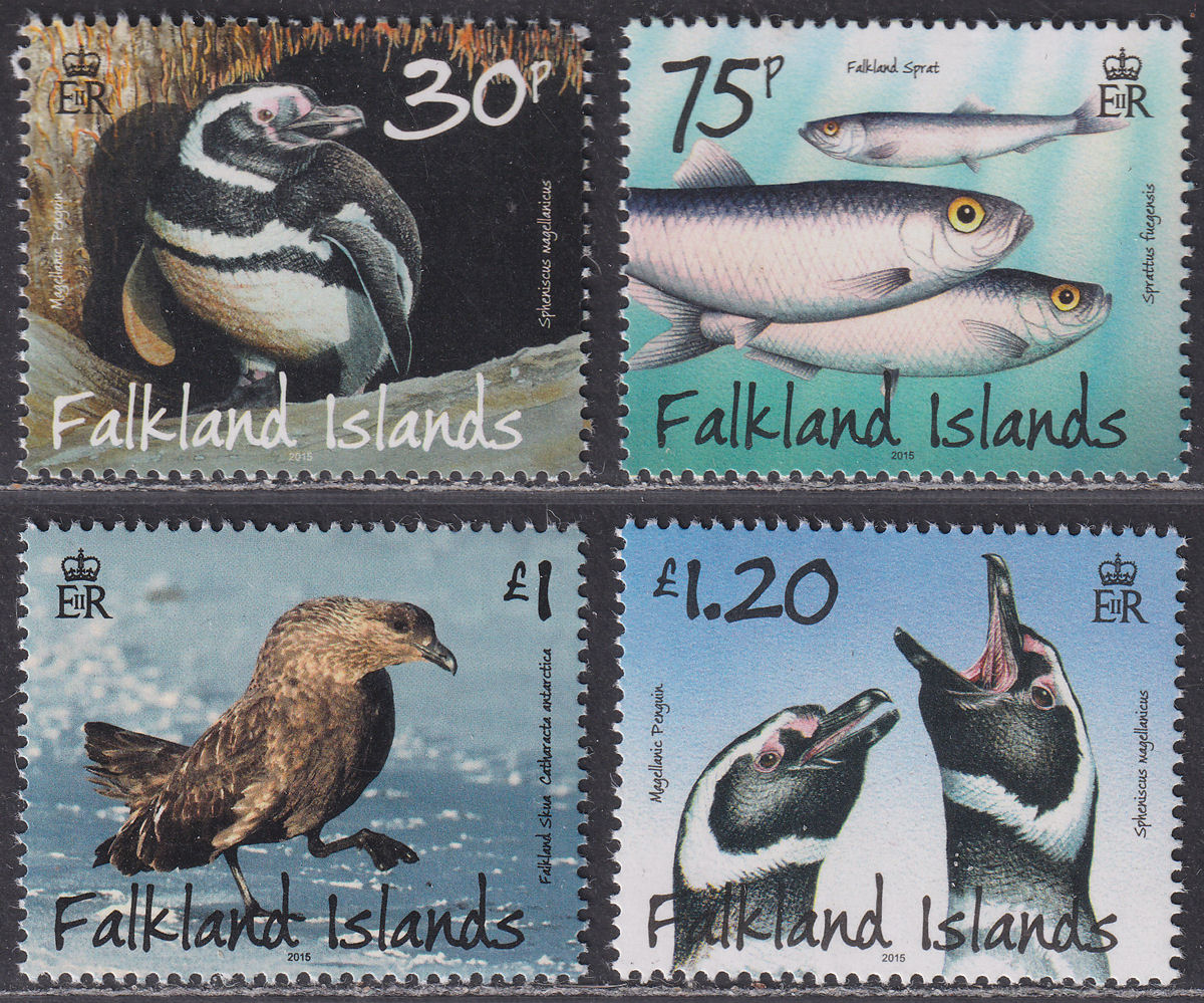 Falkland Islands 2015 QEII Penguins, Predators and Prey Set UM Mint SG1320-1323
