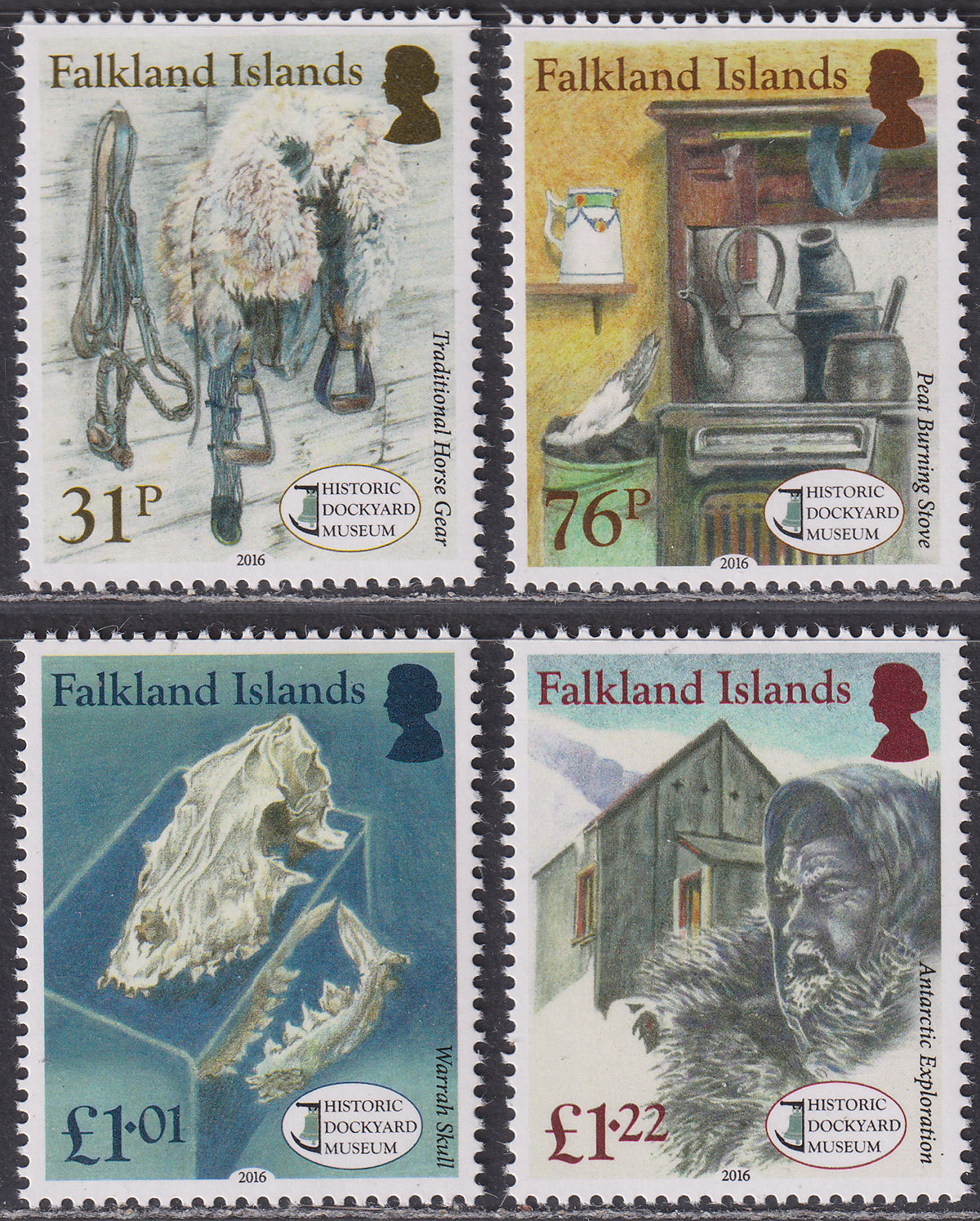 Falkland Islands 2016 QEII Historic Dockyard Museum Set UM Mint SG1344-1347