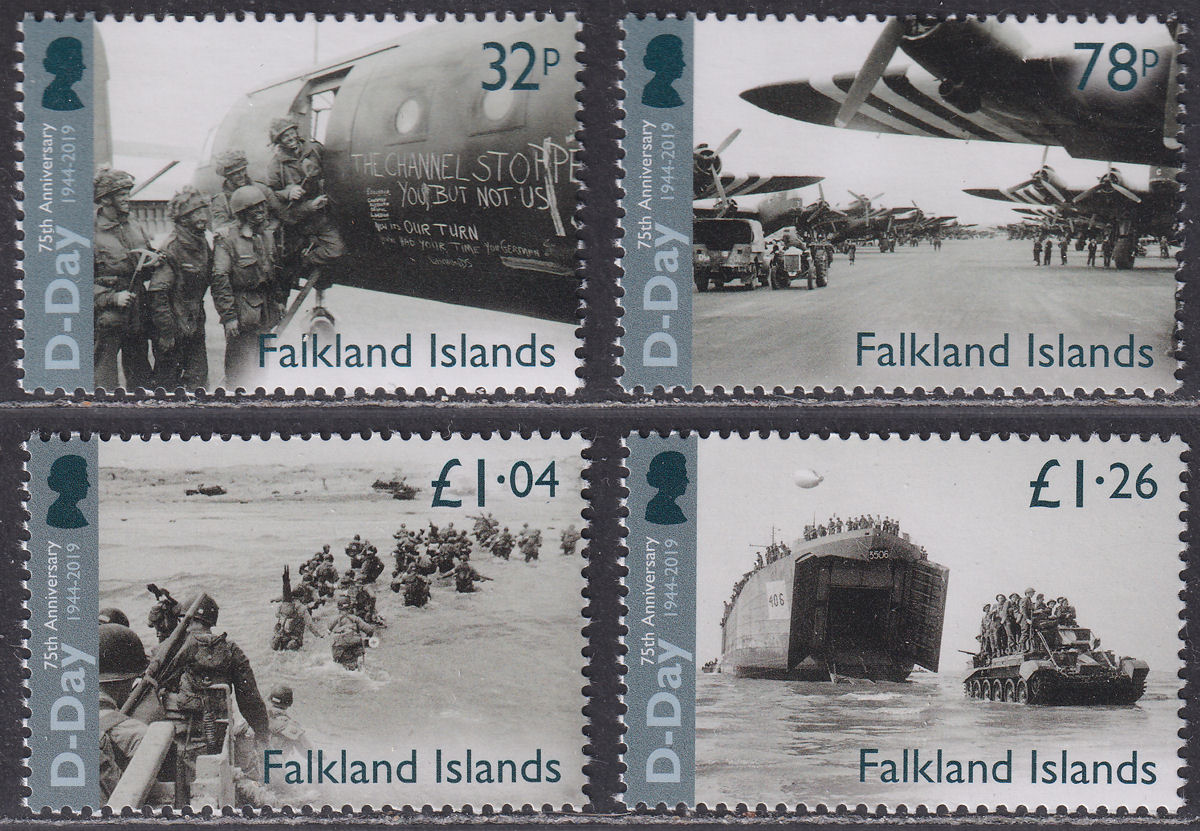 Falkland Islands 2019 QEII 75th Anniversary of D-Day Set UM Mint SG1430-1433