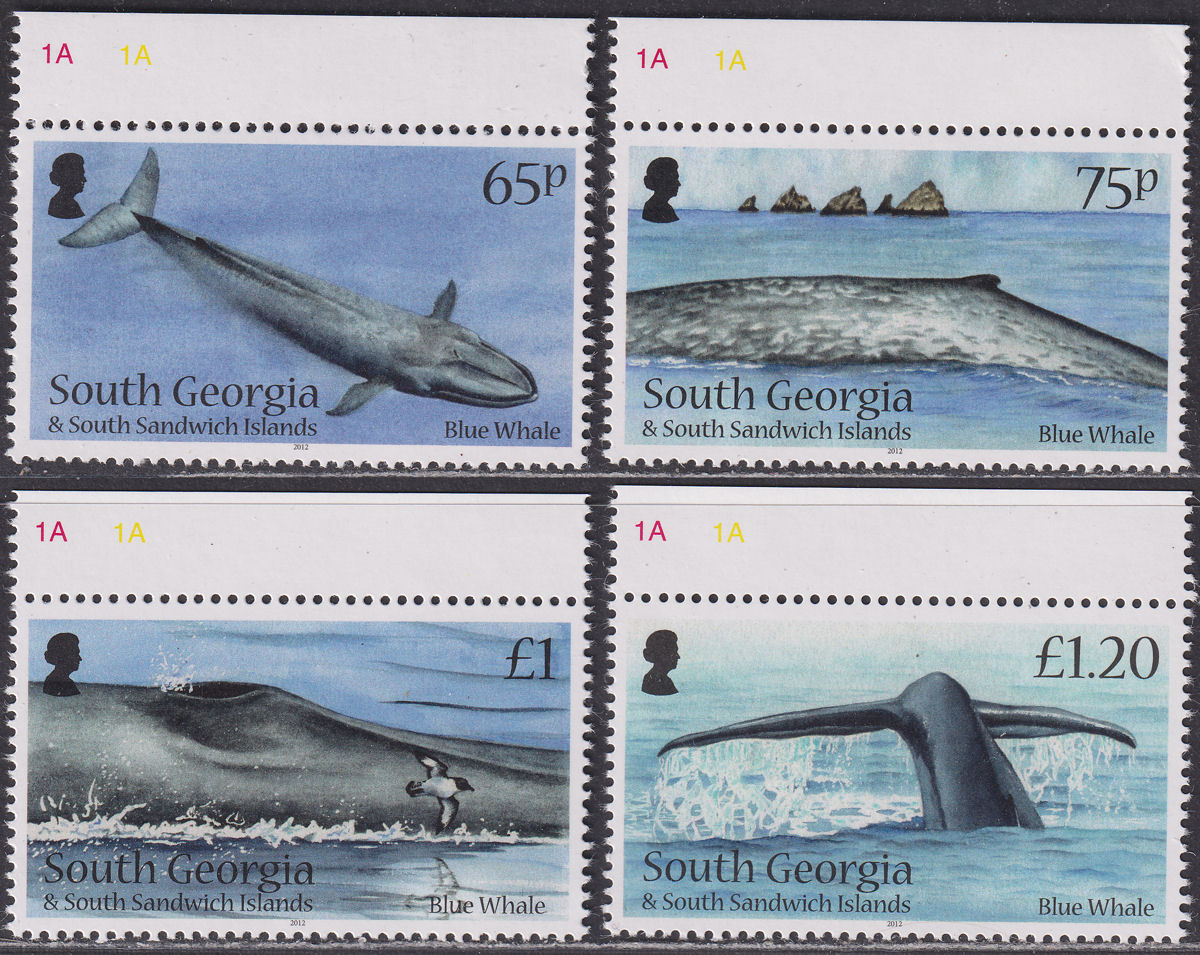 South Georgia + Sth Sandwich Is 2012 Blue Whale Set Mint SG566-569 cat £18