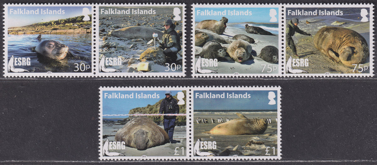 Falkland Islands 2015 QEII 20th Anniv of ESRG Set UM Mint SG1328-1333 Seals