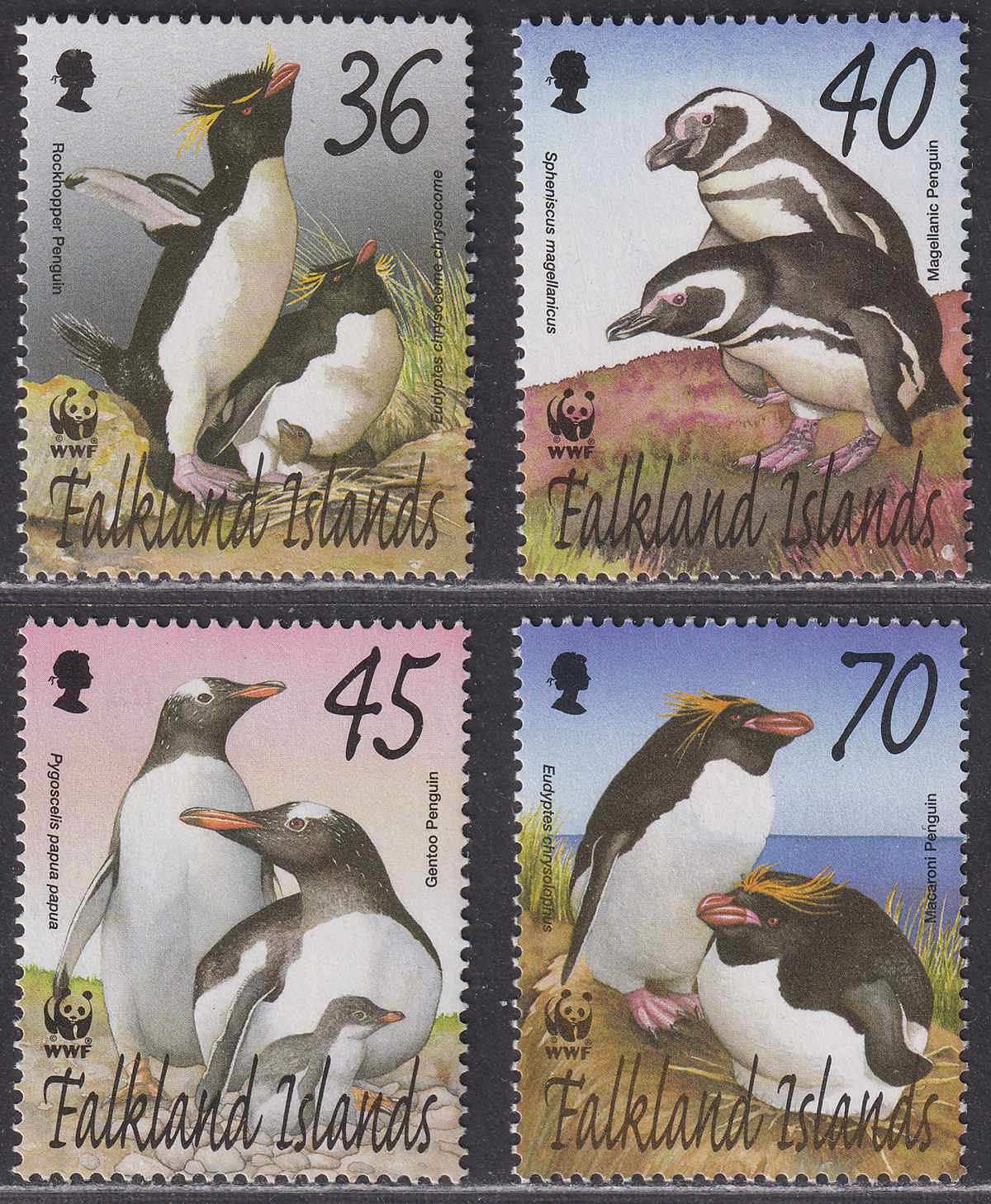 Falkland Islands 2002 QEII Penguins Set Mint SG937-940 cat £8
