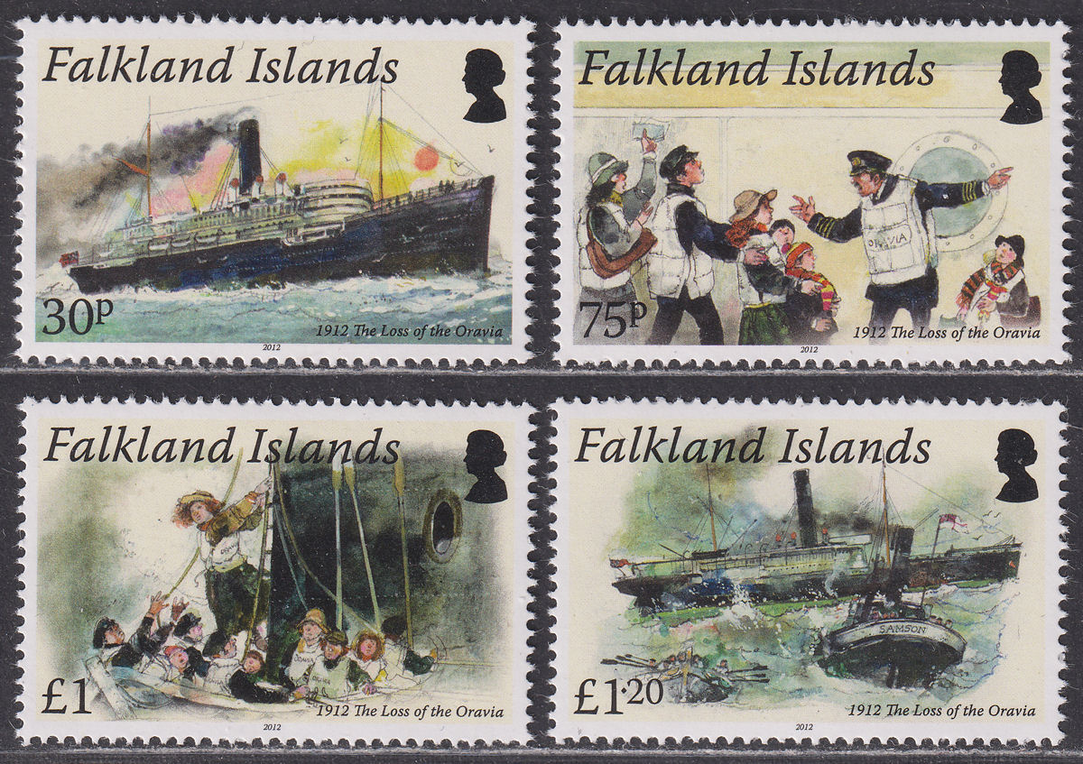 Falkland Islands 2012 QEII Loss of the Oravia Set UM Mint SG1226-1229 cat £13