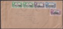 Click for more photos and details Falkland Islands 1948 KGVI 4d 3d 1d ½d x2 Used on Air Mail Cover to UK