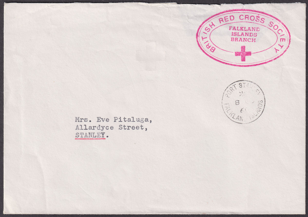 Falkland Islands 1969 Unstamped Local Cover Used - British Red Cross Society