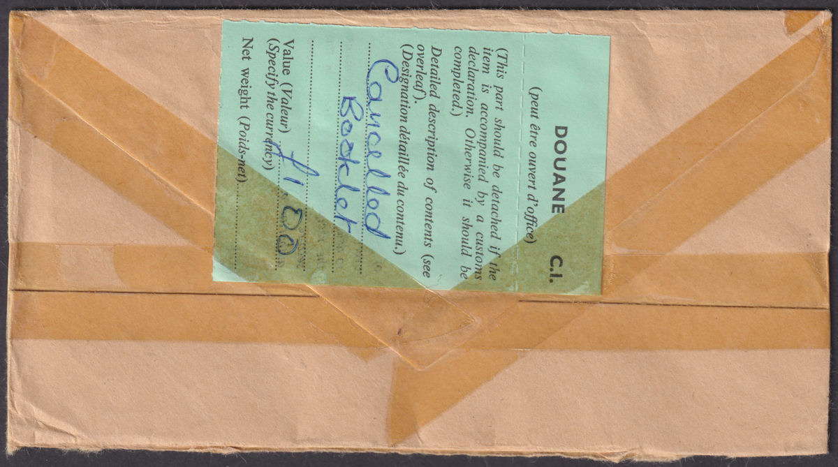 Falkland Islands 1980 Unstamped Registered Airmail Cover to UK - Official Paid