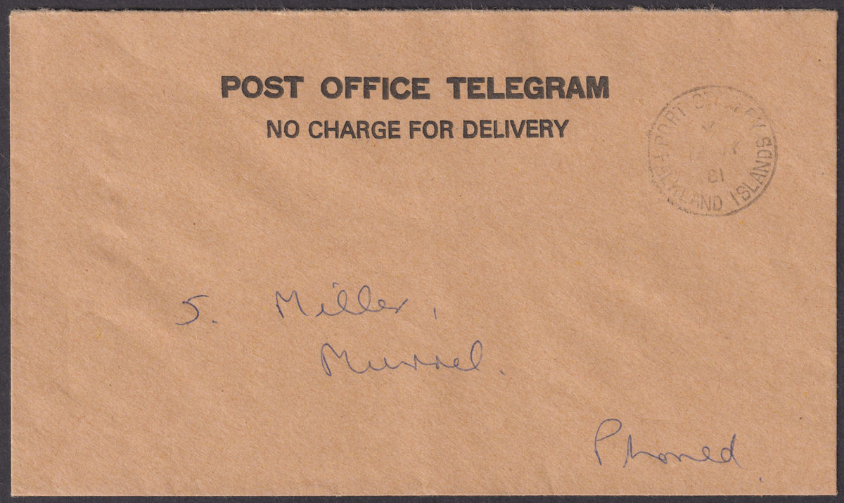 Falkland Islands 1981 Post Office Telegram Cover Dissolution Legislative Council