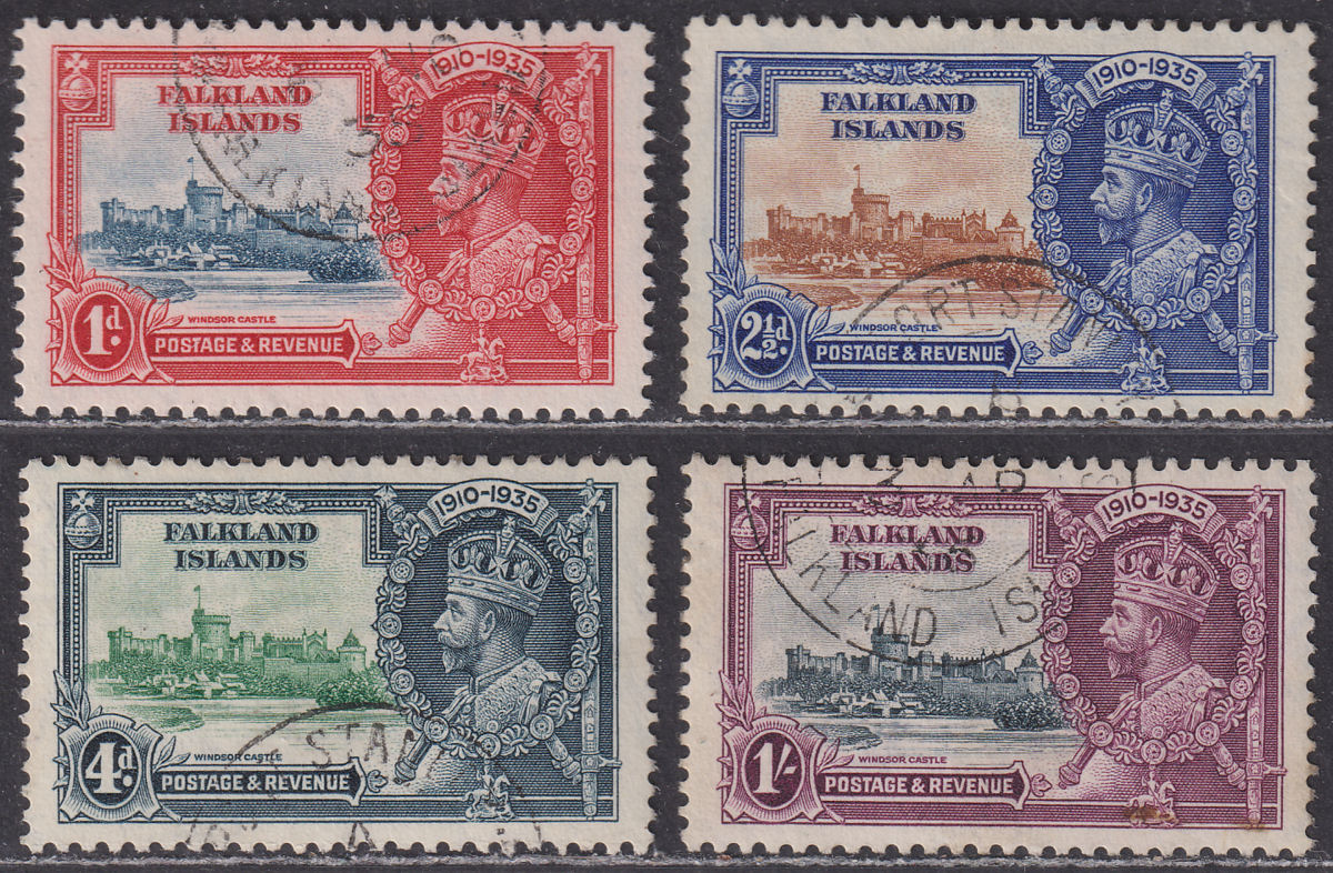 Falkland Islands 1935 KGV Silver Jubilee Set Used SG139-142 cat £16