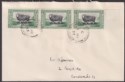 Click for more photos and details Falkland Islands 1937 KGV Centenary ½d x 3 Used Cover SOUTH GEORGIA Pmk SG Z54