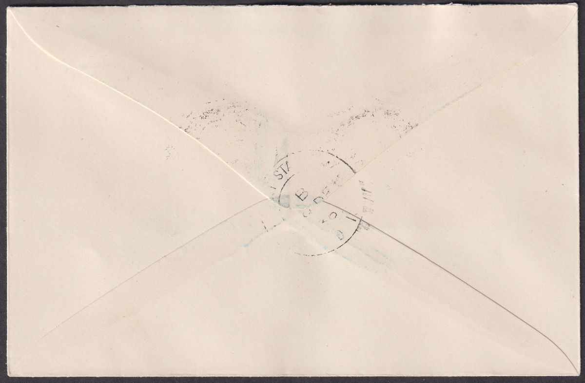 Falkland Islands 1936 KGV Centenary ½d x 6 Used Cover with FOX BAY Postmarks