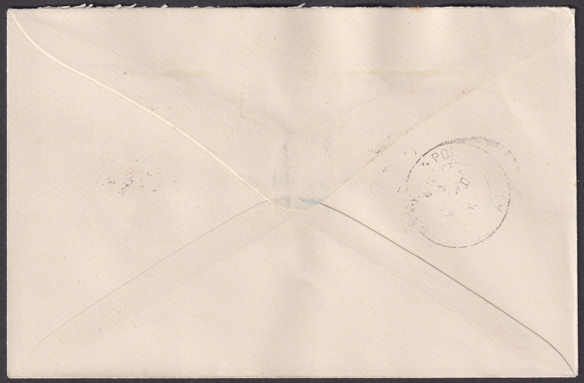 Falkland Islands 1936 KGV Centenary 1d, ½d Used Cover with FOX BAY Postmarks