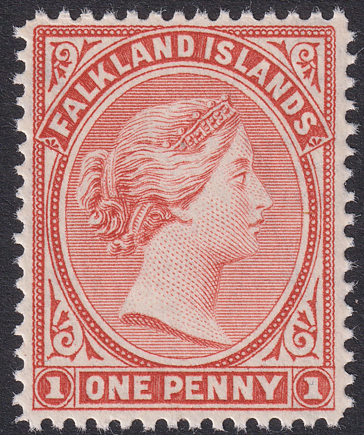 Falkland Islands 1899 QV 1d Pale Red watermark Reversed Mint SG23x cat £425