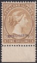 Click for more photos and details Falkland Islands 1895 QV Violet Archive SPECIMEN Opt 1sh Yellow-Brown Mint SG38s