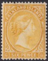 Falkland Islands 1896 QV 6d Yellow Mint SG34 cat £85