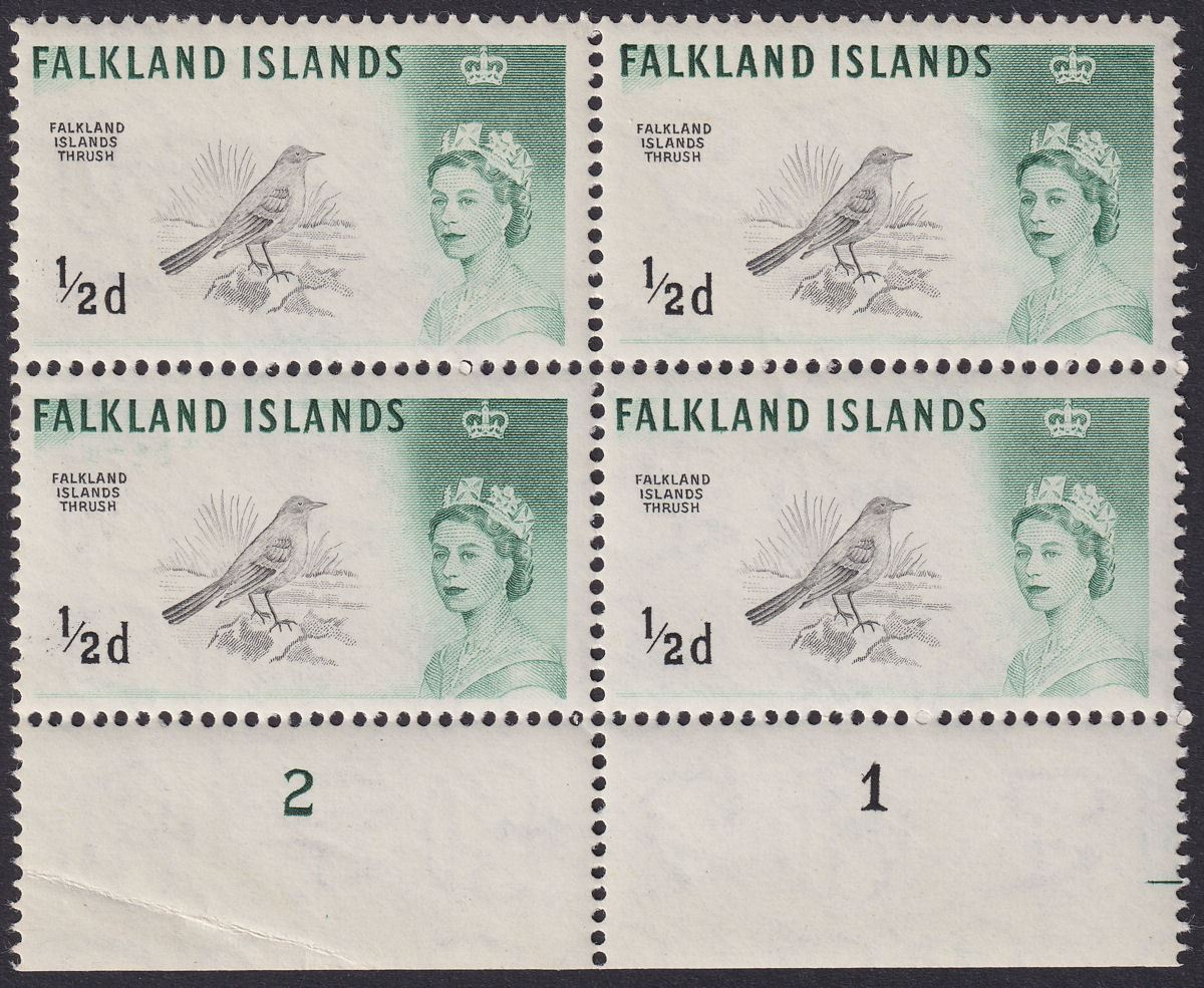 Falkland Islands 1966 QEII Birds ½d Weak Entry + Sub Cliche Mint SG227a c£38++