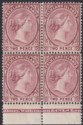 Click for more photos and details Falkland Islands 1898 QV 2d Pale Purple Part Imprint Block of 4 Mint SG25