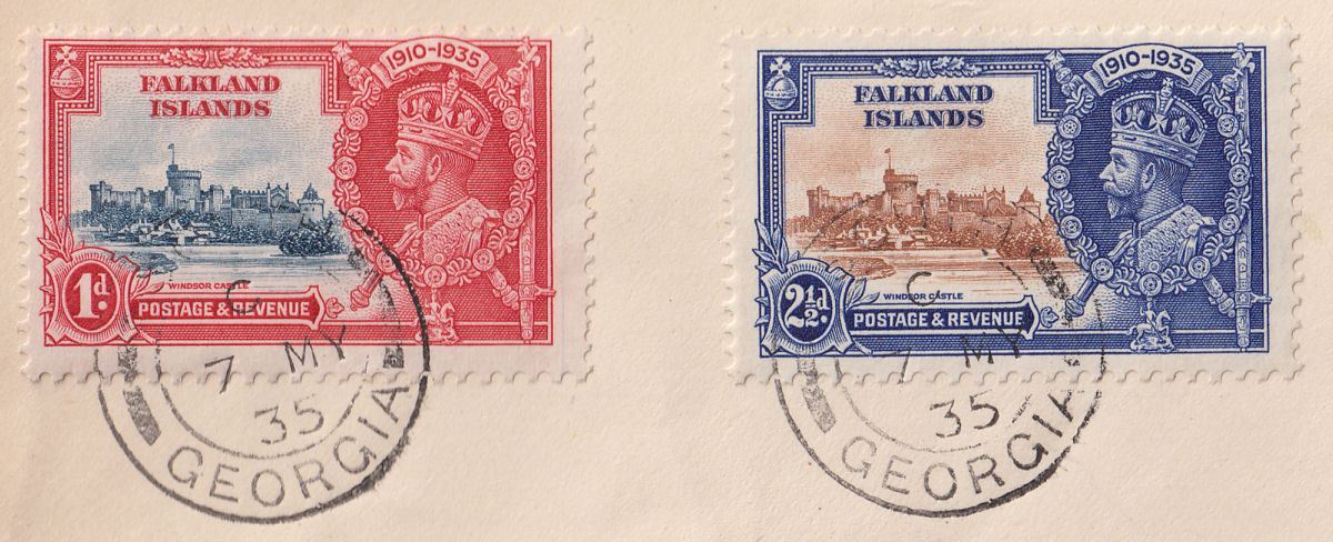 Falkland Islands 1935 KGV Silver Jubilee Set First Day Cover South Georgia