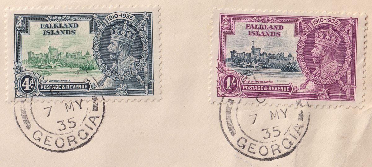 Falkland Islands 1935 KGV Silver Jubilee Set First Day Cover South Georgia