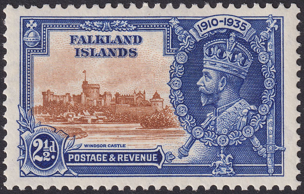 Falkland Islands 1935 KGV Silver Jubilee 2½d Flag on Turret Mint SG140d cat £500