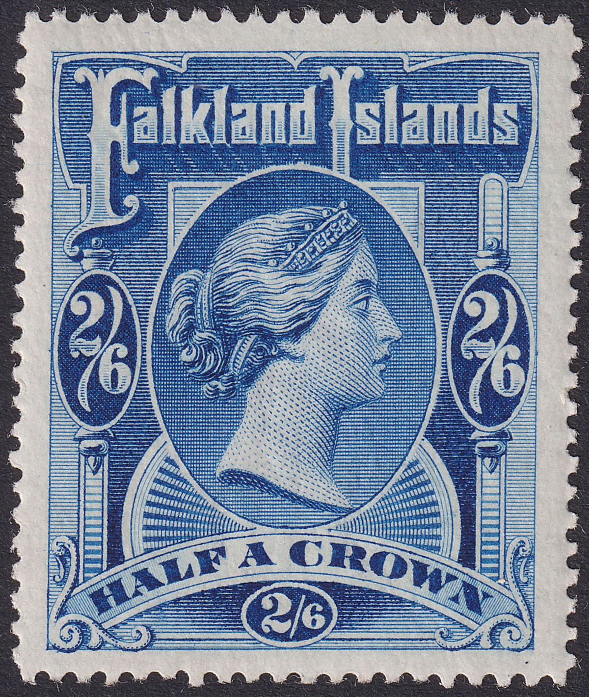 Falkland Islands 1898 QV 2sh6d Deep Blue Mint SG41 cat £275