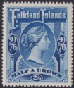 Click for more photos and details Falkland Islands 1898 QV 2sh6d Deep Blue Mint SG41 cat £275